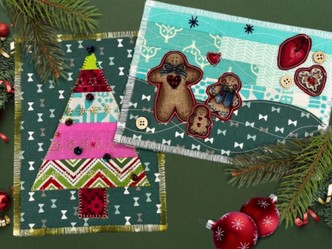 Kerstkaarten quilten