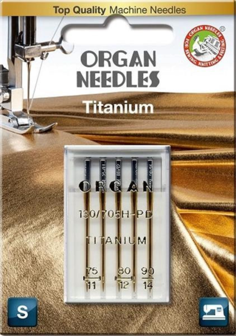 Organ 5 stuks Titanium naald assorti 75/11-90/14 130/705 H-PD
