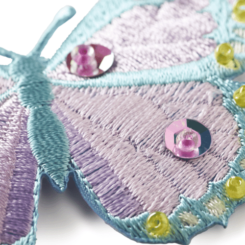 Applicatie Vlinder exclusief mint pastelkleur met pareltjes