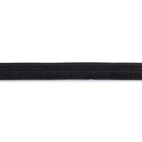 Knoopsgatenelastiek met 3 knopen 12 mm zwart
