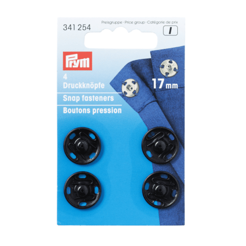 Aannaaidrukknopen MS 17 mm zwart
