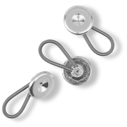 Flexi-knopen met lus 15 mm zilverkleurig