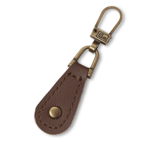 Fashion-Zipper Leerimitatie bruin