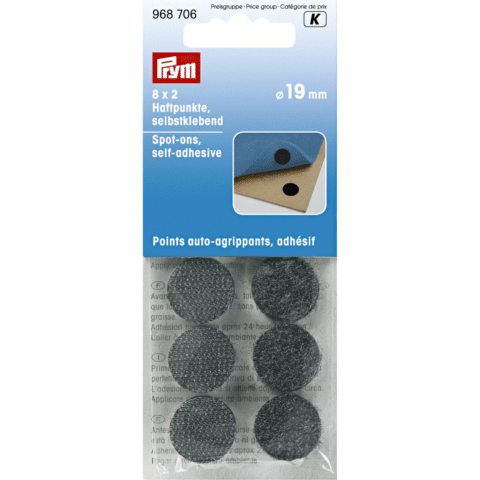 Klittenbandpunten zelfklevend zwart