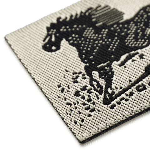 Applicatie Label Paard zwart/beige