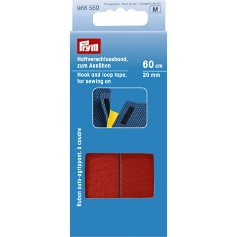 Klittenbandsluiting om aan te naaien 20 mm rood