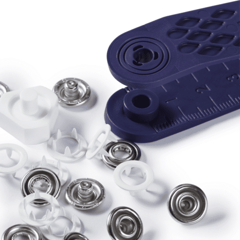 Naaivrijdrukknopen JERSEY MS tandring 10 mm wit