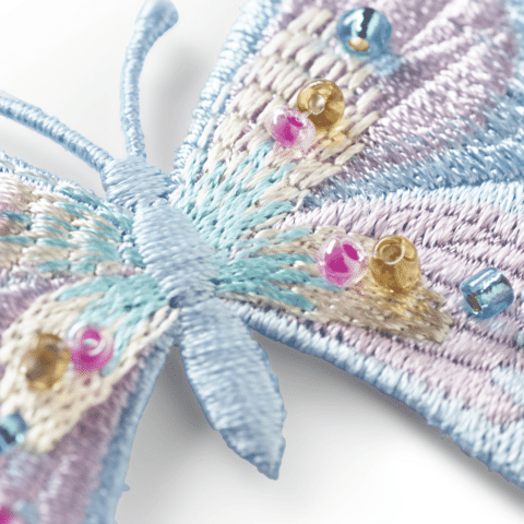 Applicatie Vlinder exclusief pastelblauw met pareltjes