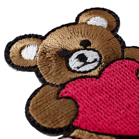 Applicatie Teddybeer met hart klein, groot