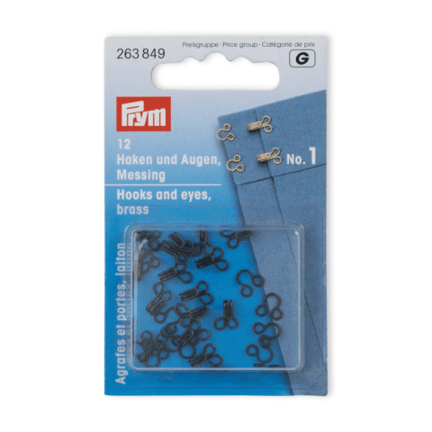 Haken en ogen MS 1 zwart