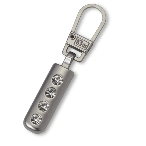Fashion-Zipper Strass zilverkleurig