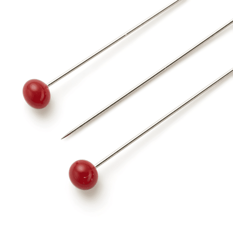 Glaskopspelden verenstaaldraad 0,40 x 35 mm rood