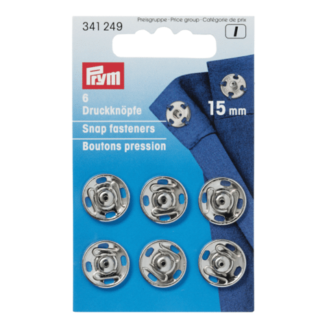 Aannaaidrukknopen MS 15 mm zilverkleurig