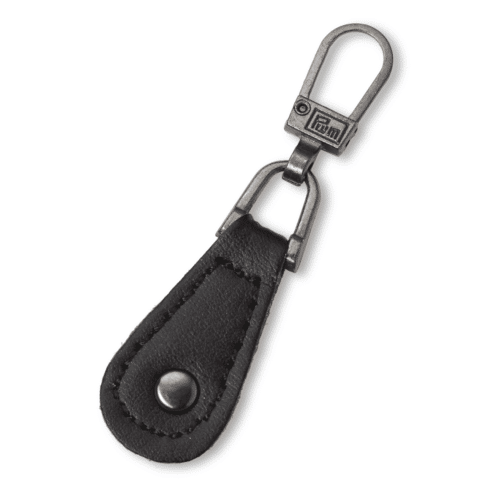 Fashion-Zipper lederimitatie zwart rond