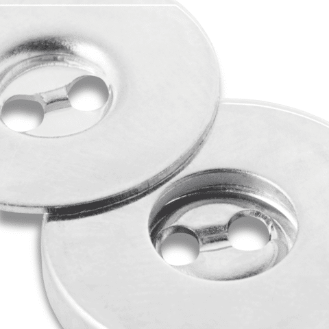 Magneetknopen om aan te naaien 19 mm zilverkleurig