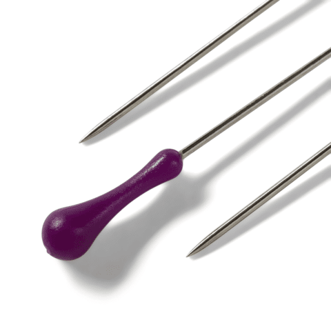Spelden met handvat 38 x 0,58 mm zilverkleurig paars