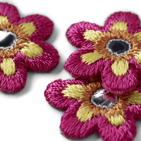 Applicatie Bloem klein roze met spiegel