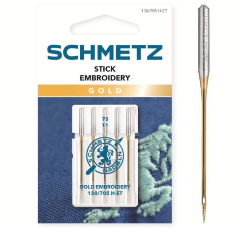 Schmetz 5 stuks Borduur naald Gold 75/11