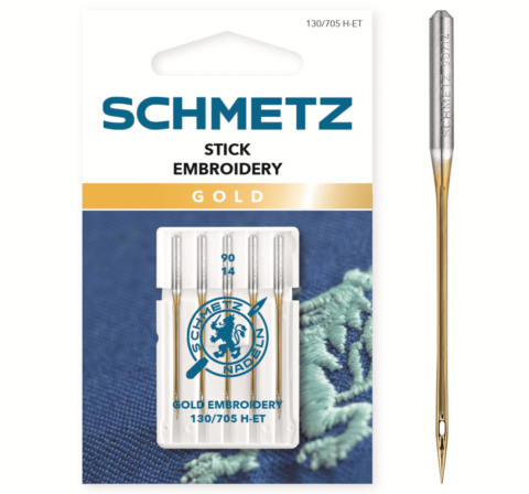 Schmetz 5 stuks Borduur naald Gold 90/14