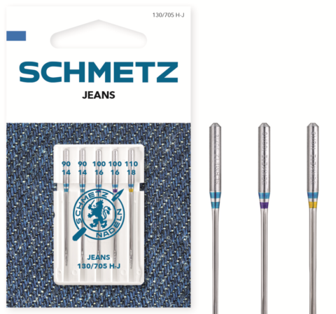 Schmetz 5 stuks Jeans naald assorti 90/14-110/18