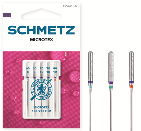 Schmetz 5 stuks Microtex naald assorti 60/8-80/12