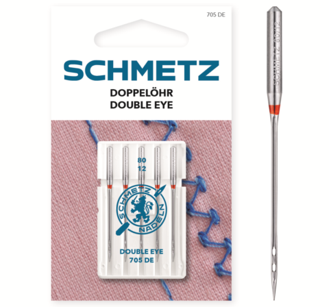 Schmetz 5 stuks Dubbel oog naald 80/12