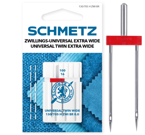 Schmetz 1 stuk Universal tweeling naald 8.0-100/16