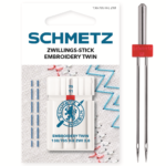 Schmetz 1 stuk Borduur tweeling naald 2.0-75/11