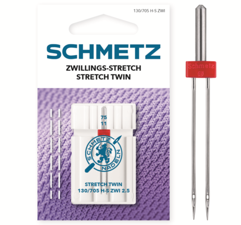 Schmetz 1 stuk Stretch tweeling naald 2.5-75/11