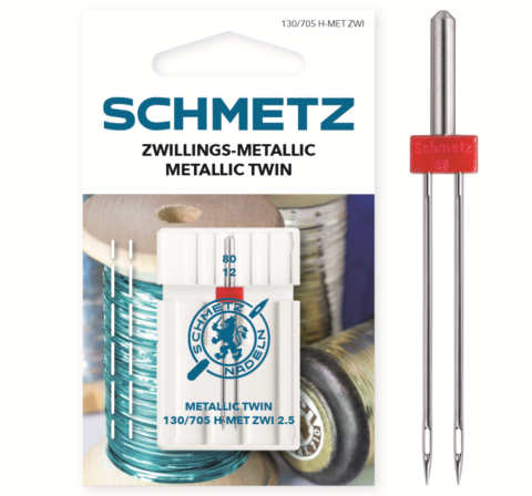 Schmetz 1 stuk Metallic tweeling naald 2.5-80/12