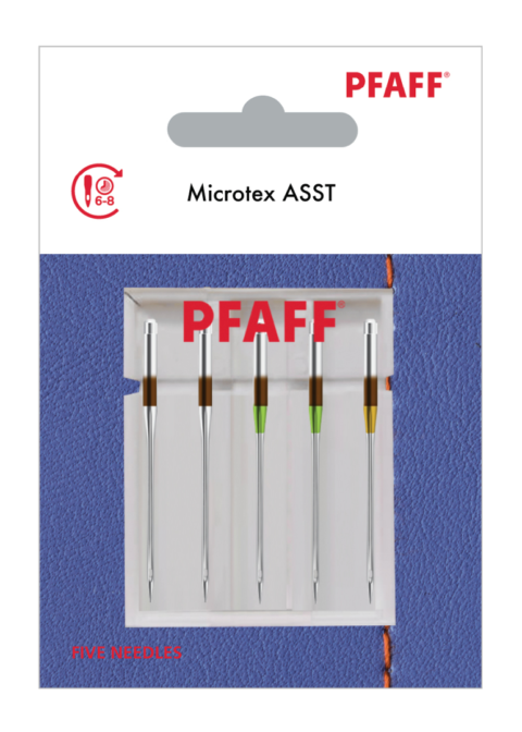 Pfaff 5 stuks Microtex naald assorti 60/8 - 80/14